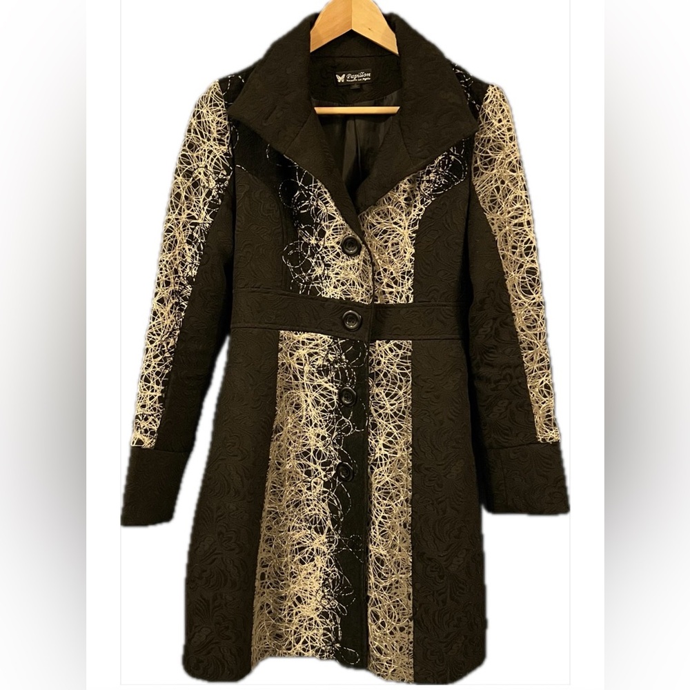 Elegant Papillon Women's Artsy  Pea Coat size small